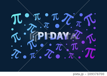 Pi Day on March 14th vector horizontal colored banner. Math concept illustration 109378700
