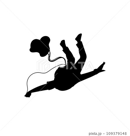 Skydiver silhouette, vector illustration isolated on white background Skydiver silhouette, vector illustration isolated on white background 109379148