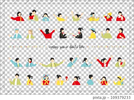 People's daily lifestyle set People's daily lifestyle set 109379233