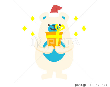 白熊クリスマスプレゼントのイラスト 白熊クリスマスプレゼントのイラスト 109379654
