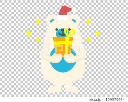 白熊クリスマスプレゼントのイラスト 白熊クリスマスプレゼントのイラスト 109379654