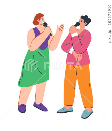 Masters of ceremony or standup comedians, duo 109379910