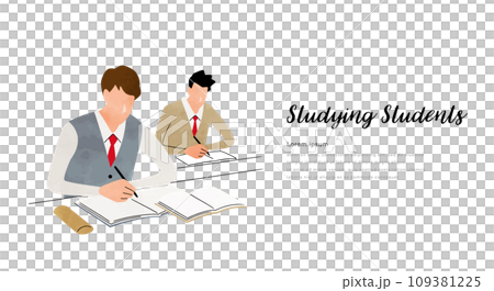 Vector illustration material: students taking classes 109381225