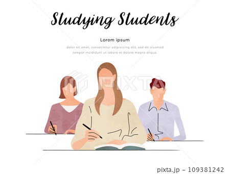 ベクターイラスト素材:授業を受ける生徒たち ベクターイラスト素材:授業を受ける生徒たち 109381242