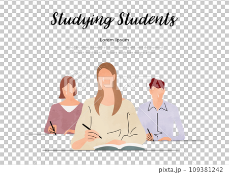 ベクターイラスト素材:授業を受ける生徒たち ベクターイラスト素材:授業を受ける生徒たち 109381242