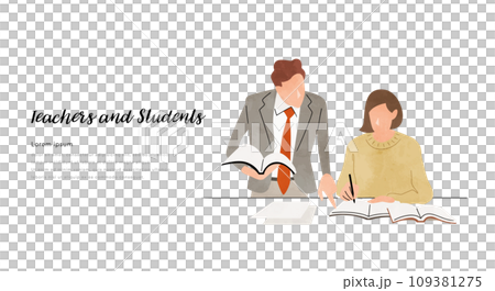 Vector illustration material: teacher and... - Stock Illustration ...