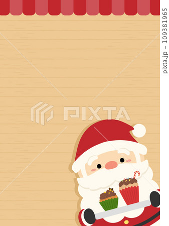 カップケーキを持つサンタクロース、縦長サイズ カップケーキを持つサンタクロース、縦長サイズ 109381965