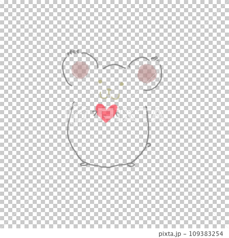 一隻老鼠抱著一顆心的插圖 109383254