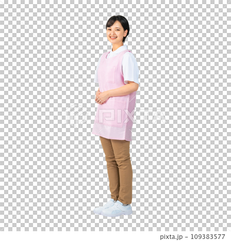穿圍裙的女人，保育員，護理員，全身照片 109383577