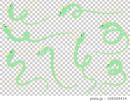 2024 New Year's Card Dragon Year Background Illustration Set 2024 New Year's Card Dragon Year Background Illustration Set 109384414
