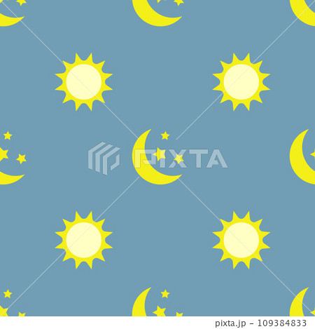 Sun and moon, seamless pattern, vector. 109384833