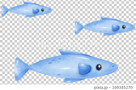 Cute fish under the sea watercolor illustration Cute fish under the sea watercolor illustration 109385270