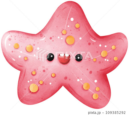 Cute starfish under the sea watercolor illustration Cute starfish under the sea watercolor illustration 109385292