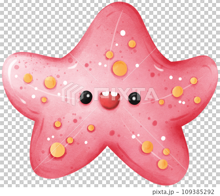 Cute starfish under the sea watercolor illustration Cute starfish under the sea watercolor illustration 109385292