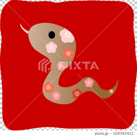 Cute snake stamp, square shape, transparent image Cute snake stamp, square shape, transparent image 109385422