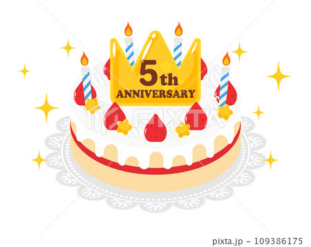 5周年記念のホールケーキ 5周年記念のホールケーキ 109386175