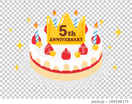 5周年記念のホールケーキ 5周年記念のホールケーキ 109386175