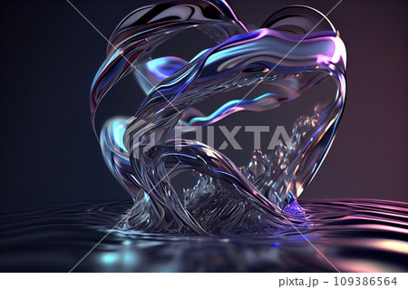 Transparent abstract glass. Curved wave in motion. Transparent abstract glass. Curved wave in motion. 109386564