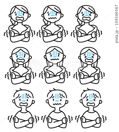 冷え性の人　表情のイラスト 109386567
