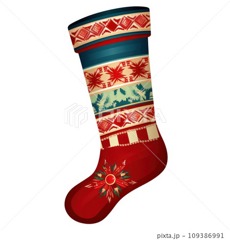 Christmas stocking isolated on white background Christmas stocking isolated on white background 109386991