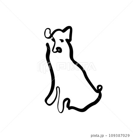 Dog illustration in line art style Dog illustration in line art style 109387029