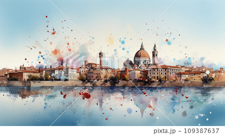 view of Florence, Italy, Ai generated 109387637