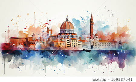 view of Florence, Italy, Ai generated 109387641