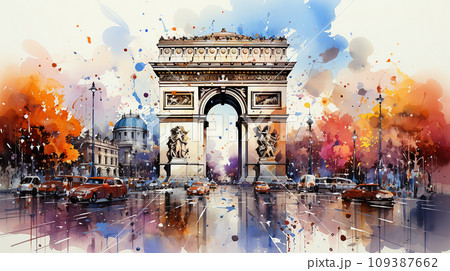 Arc of Triumph in Paris, France, Ai generated 109387662