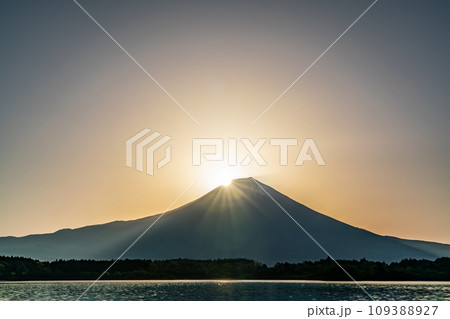 【静岡県】田貫湖から見る富士山と朝日 ダイヤモンド富士 【静岡県】田貫湖から見る富士山と朝日 ダイヤモンド富士 109388927