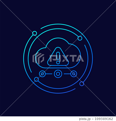 error in a cloud icon, linear design 109389162