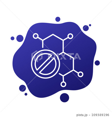 no hormones line icon, vector 109389196