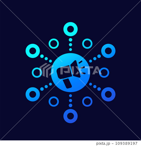 Multichannel marketing icon on dark 109389197