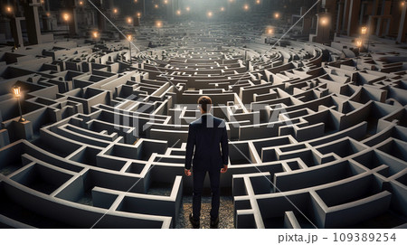 迷路に迷うビジネスマン 迷路に迷うビジネスマン 109389254