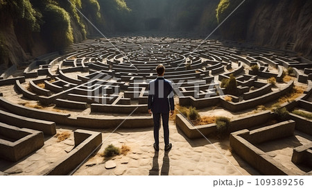 迷路に迷うビジネスマン 109389256