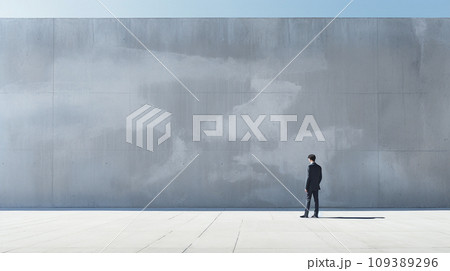 ビジネスマンの行き先を阻む壁 109389296