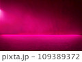 Abstract dark asphalt with neon pink light reflections smoke and rays template scene 109389372