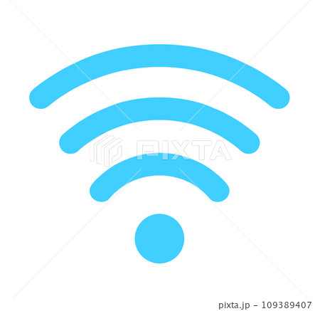 シンプルな水色のWi-Fiマーク 109389407