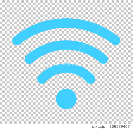 シンプルな水色のWi-Fiマーク 109389407