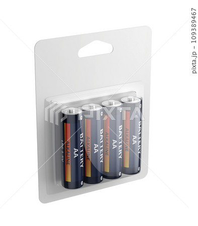 Blister pack of four AA size batteries 109389467