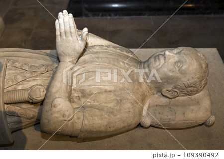 Recumbent statues in basilica of saint-denis,  France 109390492