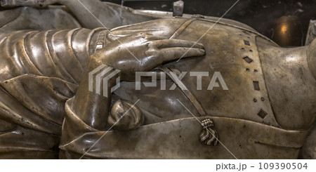 Recumbent statues in basilica of saint-denis,  France 109390504