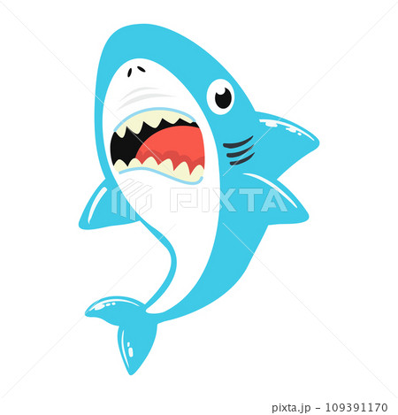 Shark angry cartoon cartoon vector 109391170