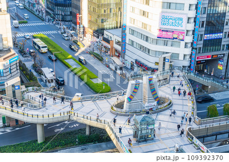 八王子駅北口　ペデストリアンデッキ　ハイアングル 109392370