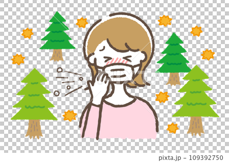 患有花粉熱的女性 患有花粉熱的女性 109392750