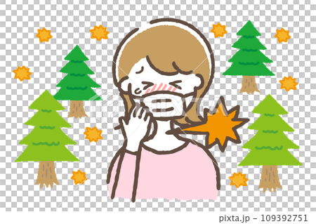 患有花粉熱的女性 患有花粉熱的女性 109392751