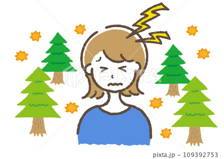 花粉症に悩む女性 109392753