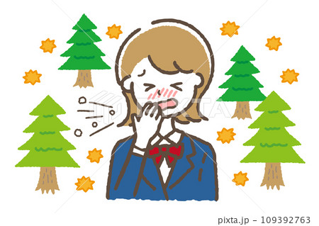 花粉症に悩む女性 109392763