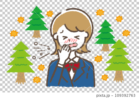 花粉症に悩む女性 109392763