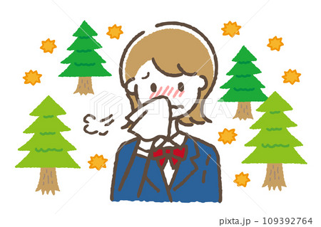 花粉症に悩む女性 109392764