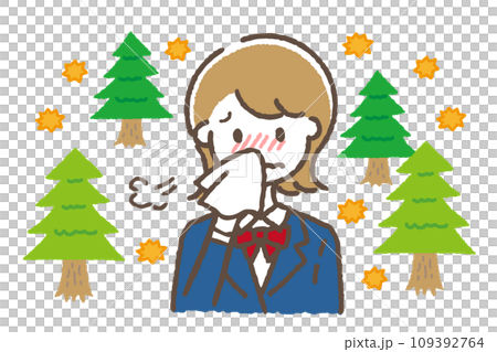 花粉症に悩む女性 109392764